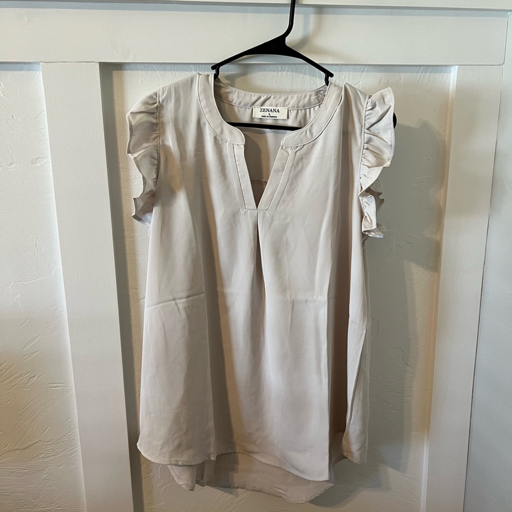Zenana Ruffle Sleeve Blouse